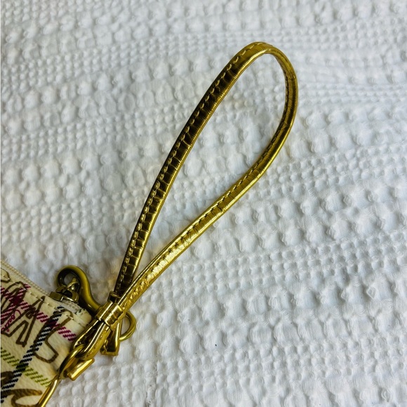 Coach Poppy Graffiti Plaid Scribble Cream Bag Wallet / Wristlet - No Tag - Picture 8 of 10